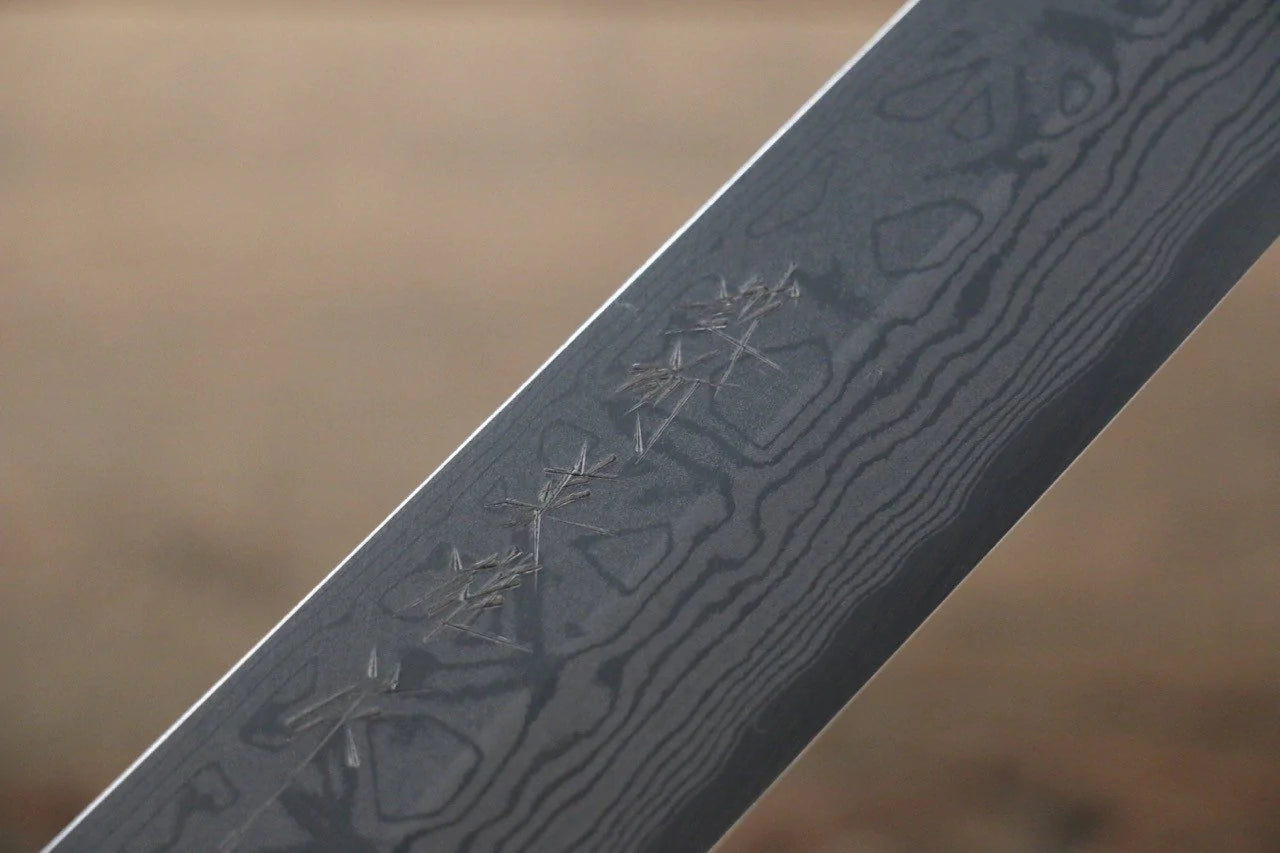 Thương hiệu Hideo Kitaoka Thép trắng No.2 Thép Damascus Dao thái cá sashimi chuyên dụng Yanagiba dao Nhật 240mm chuôi dao gỗ Đàn Hương
