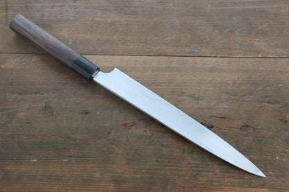 Hideo Kitaoka Marke Nr. 2, weißer Stahl, Damaststahl, Spezialisiertes Shashimi-Fischmesser, japanisches Yanagiba-Messer, 240 mm Griff aus Sandelholz 