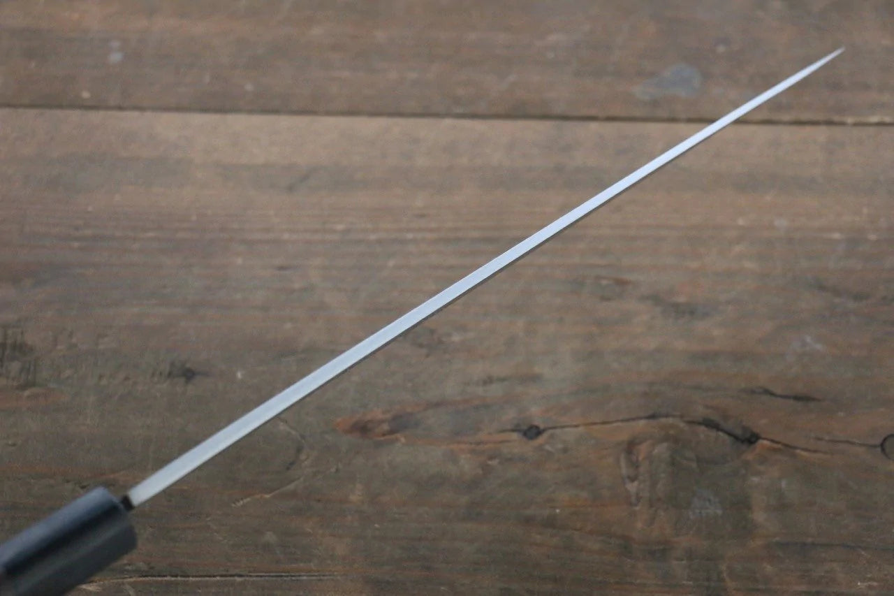 Hideo Kitaoka Marke Nr. 2, weißer Stahl, Damaststahl, Spezialisiertes Shashimi-Fischmesser, japanisches Yanagiba-Messer, 240 mm Griff aus Sandelholz 