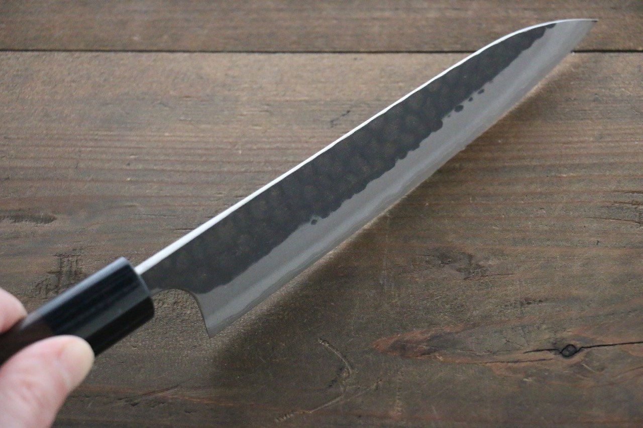 Katsushige Anryu 3 Layer Cladding Blue Super Core Hammerd Japanese Chef's Petty-Utility Knife 150mm - Japanny - Best Japanese Knife
