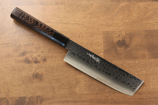 Sakai Takayuki Galaxy ZA-18 Damascus Nakiri Japanese Knife 165mm Wenge Handle - Japanny - Best Japanese Knife