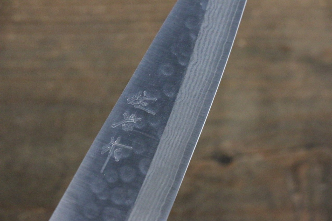 Takeshi Saji SRS13 Hammered Damascus Petty Japanese Chef Knife 130mm with White Stone handle - Japanny - Best Japanese Knife