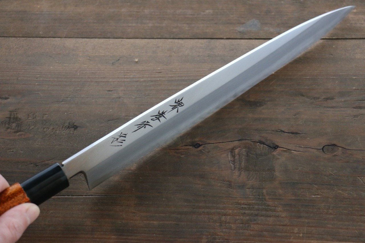 Sakai Takayuki INOX Hikari Lacquered Yanagiba Japanese Chef Knife With Saya - Japanny - Best Japanese Knife