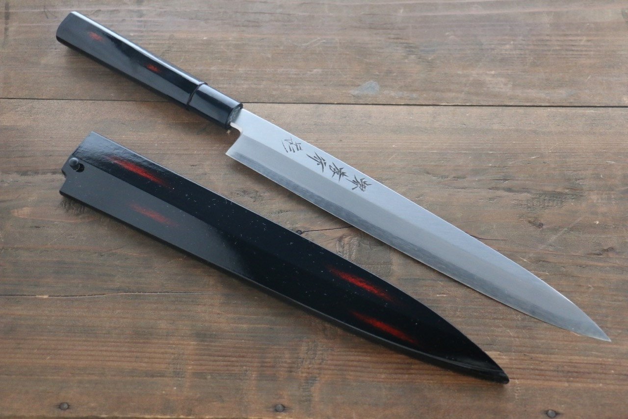 Sakai Takayuki INOX Akebono Lacquered Yanagiba Japanese Chef Knife with Saya - Japanny - Best Japanese Knife