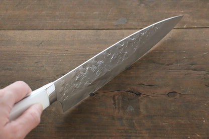 Takeshi Saji SRS13 Hammered Gyuto Japanese Chef Knife 210mm with White Stone Handle - Japanny - Best Japanese Knife