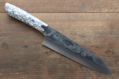 Takeshi Saji Coreless Diamond Finish Damascus Kiritsuke Gyuto Japanese Knife 180mm with Cloud Turquoise Handle - Japanny - Best Japanese Knife