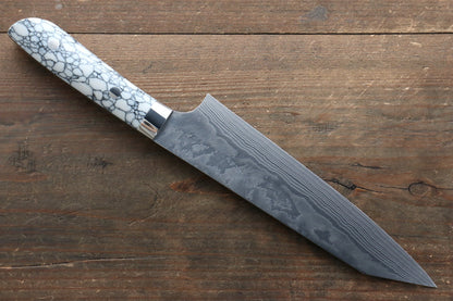 Takeshi Saji Coreless Diamond Finish Damascus Kiritsuke Gyuto Japanese Knife 180mm with Cloud Turquoise Handle - Japanny - Best Japanese Knife