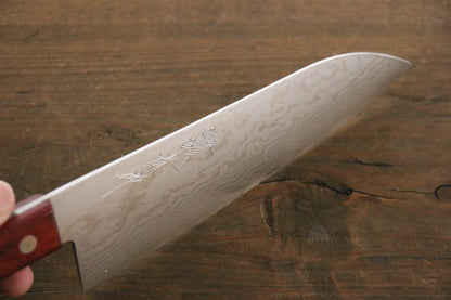 Shigeki Tanaka VG10 17 Layer Damascus Hand Forged Japanese Chef's Santoku Knife 165mm - Japanny - Best Japanese Knife