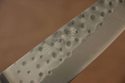 Takeshi Saji R2/SG2 Hammered(Maru) Petty-Utility Japanese Knife 130mm Chinese Quince Handle - Japanny - Best Japanese Knife