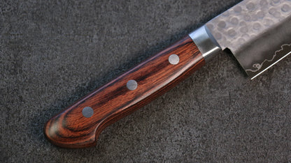 Handgeschmiedetes Messer der Marke Seisuke aus schwedischem Stahl, Santoku-Mehrzweckmesser, japanisches Messer, 165 mm Griff aus Mahagoni