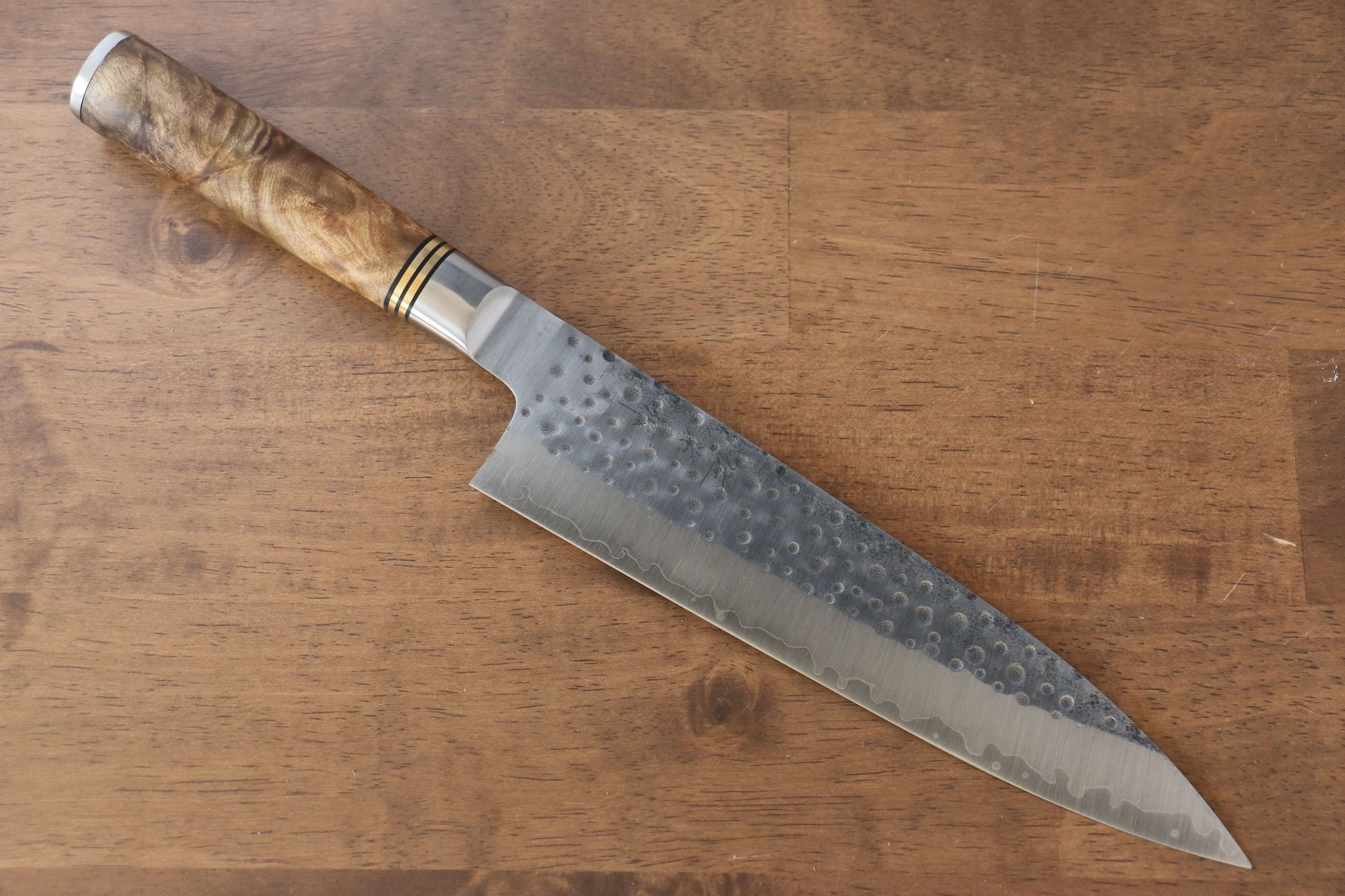 Takeshi Saji R2/SG2 Hammered(Maru) Gyuto Japanese Knife 210mm Chinese Quince Handle - Japanny - Best Japanese Knife