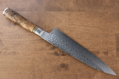 Takeshi Saji R2/SG2 Hammered(Maru) Gyuto Japanese Knife 210mm Chinese Quince Handle - Japanny - Best Japanese Knife