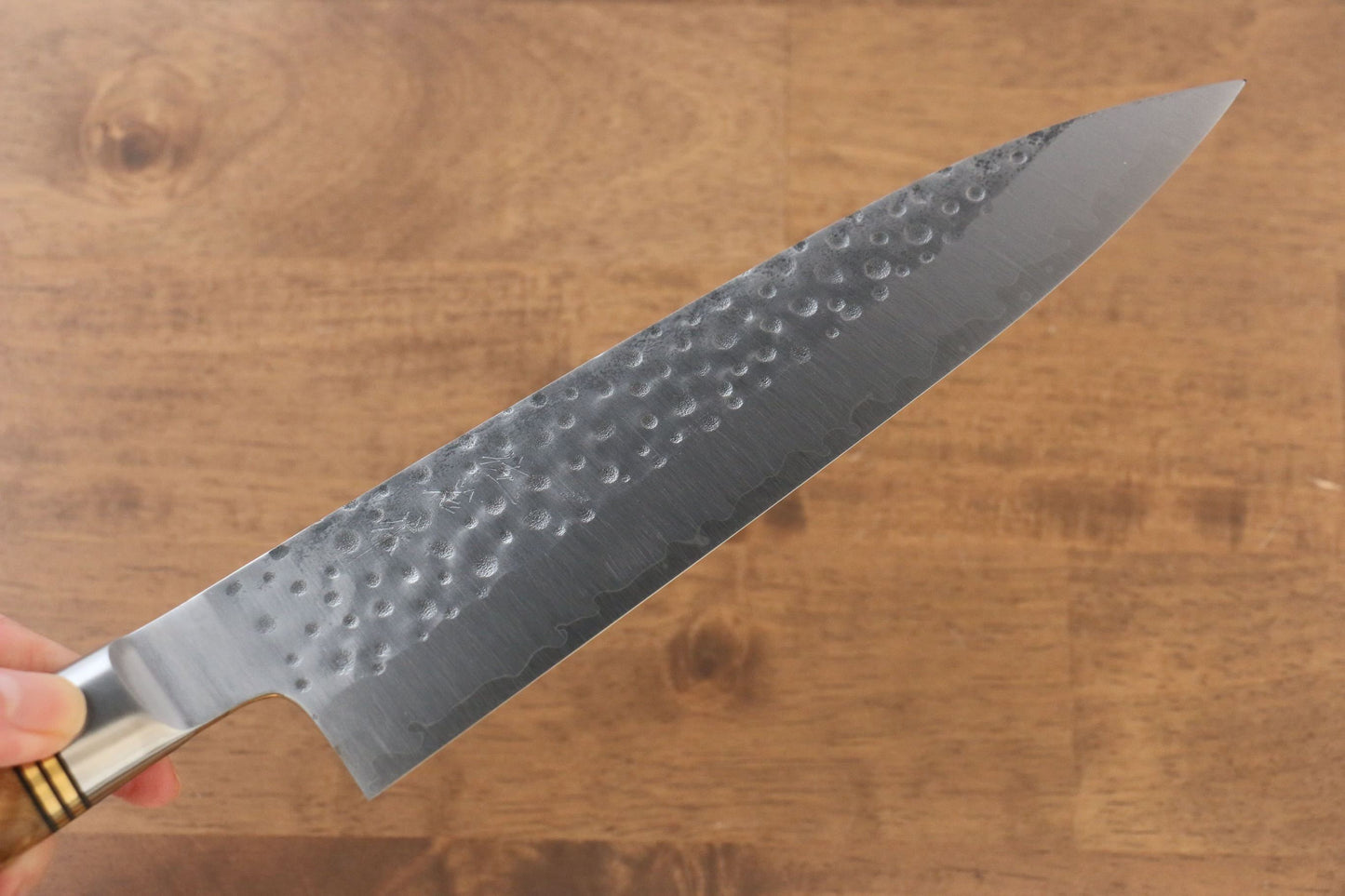 Takeshi Saji R2/SG2 Hammered(Maru) Gyuto Japanese Knife 210mm Chinese Quince Handle - Japanny - Best Japanese Knife