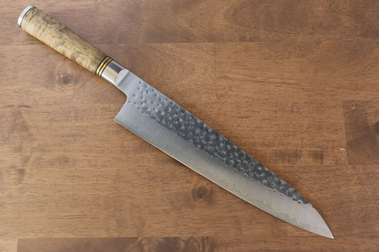 Takeshi Saji R2/SG2 Hammered(Maru) Gyuto Japanese Knife 240mm Chinese Quince Handle - Japanny - Best Japanese Knife