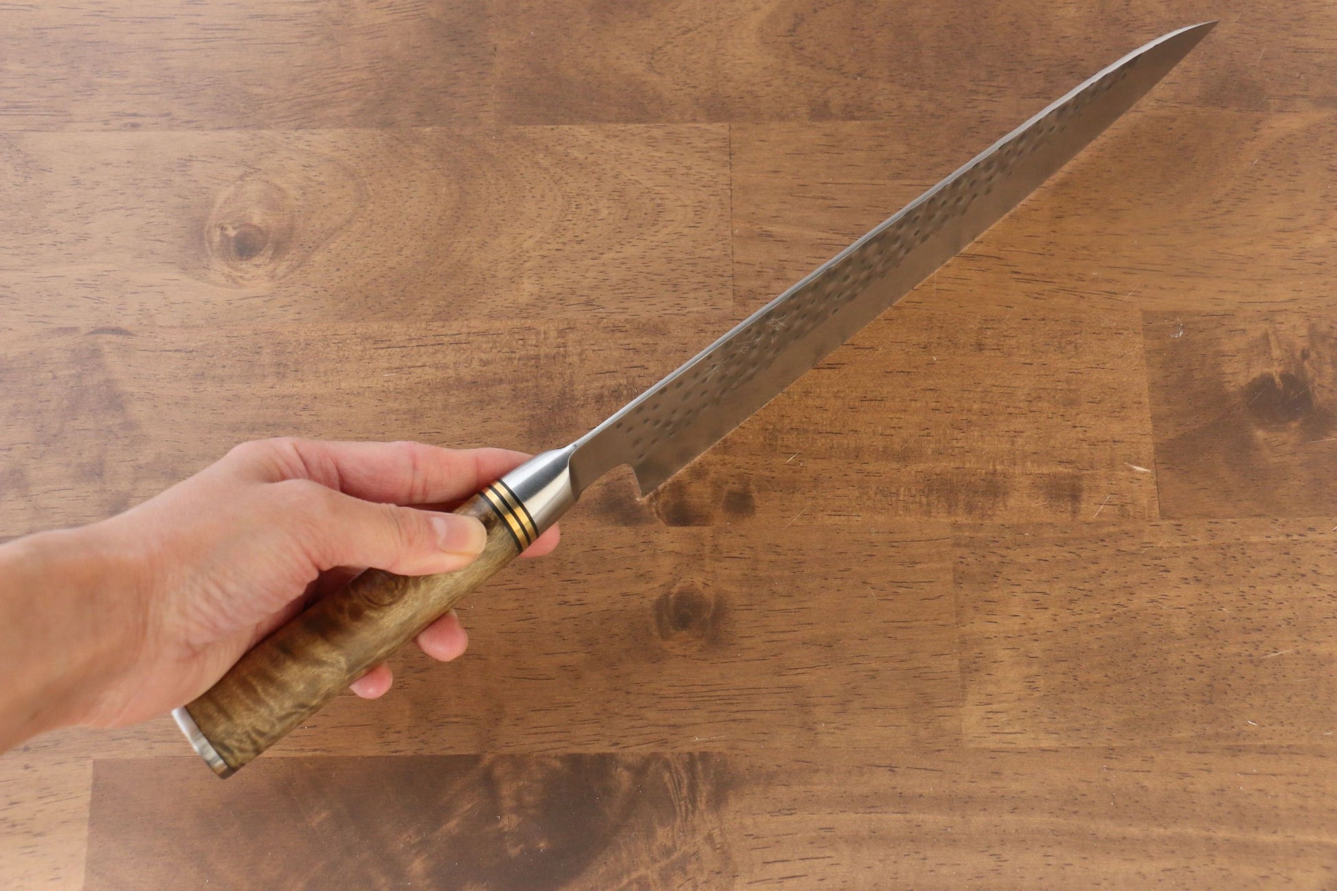 Takeshi Saji R2/SG2 Hammered(Maru) Gyuto Japanese Knife 240mm Chinese Quince Handle - Japanny - Best Japanese Knife