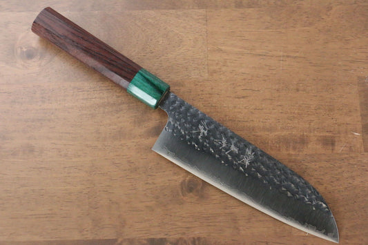 Yu Kurosaki Senko R2/SG2 Hammered Santoku Japanese Knife 165mm Shitan Handle - Japanny - Best Japanese Knife