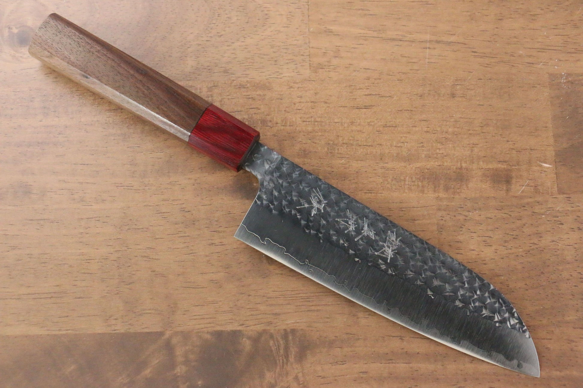 Yu Kurosaki Senko R2/SG2 Hammered Santoku Japanese Knife 165mm Shitan Handle - Japanny - Best Japanese Knife