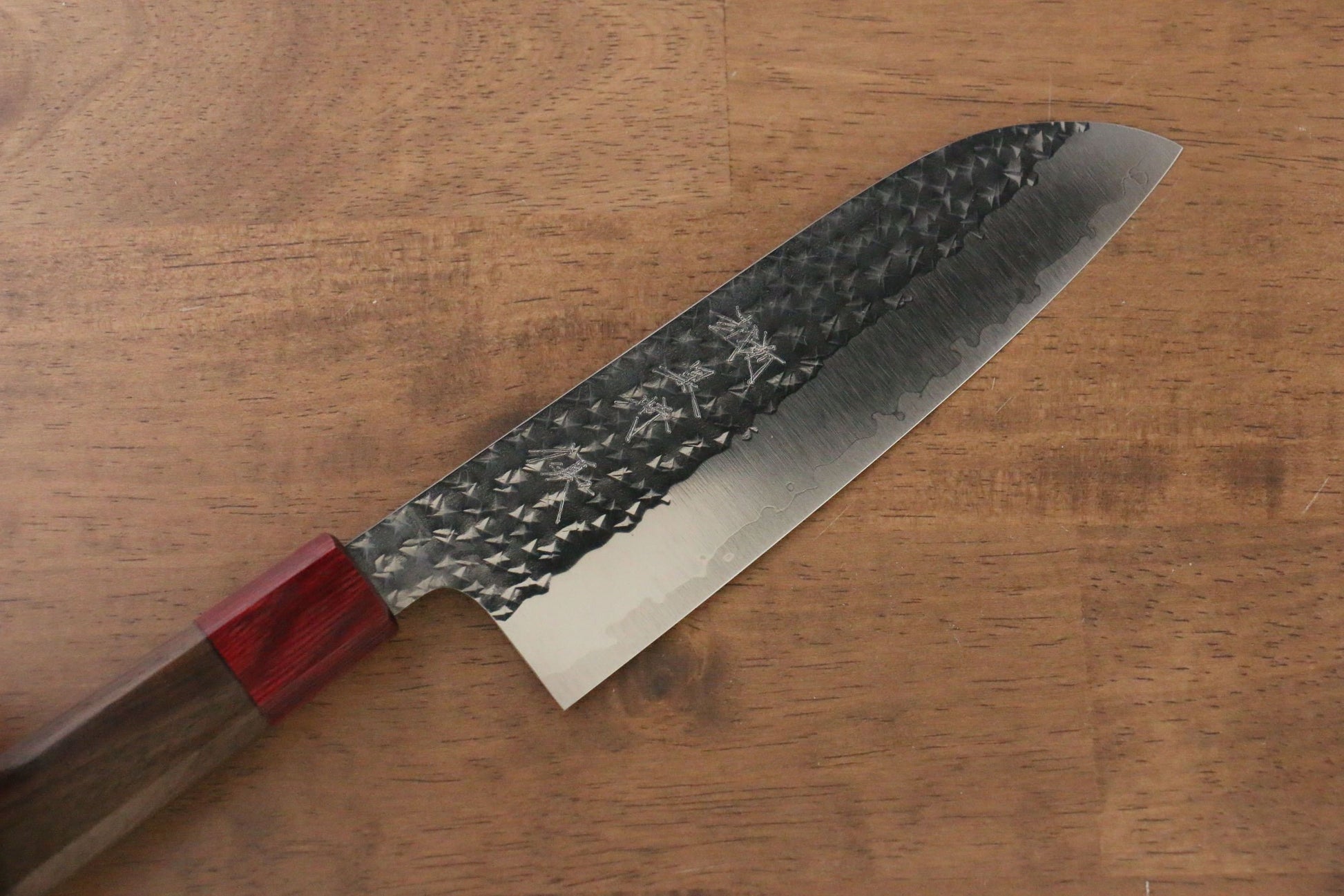 Yu Kurosaki Senko R2/SG2 Hammered Santoku Japanese Knife 165mm Shitan Handle - Japanny - Best Japanese Knife