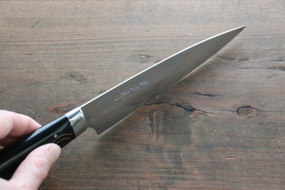 Takeshi Saji Colored Damascus Petty Japanese Chef Knife 150mm with Maki-e Art Ao FUJIYAMA - Japanny - Best Japanese Knife