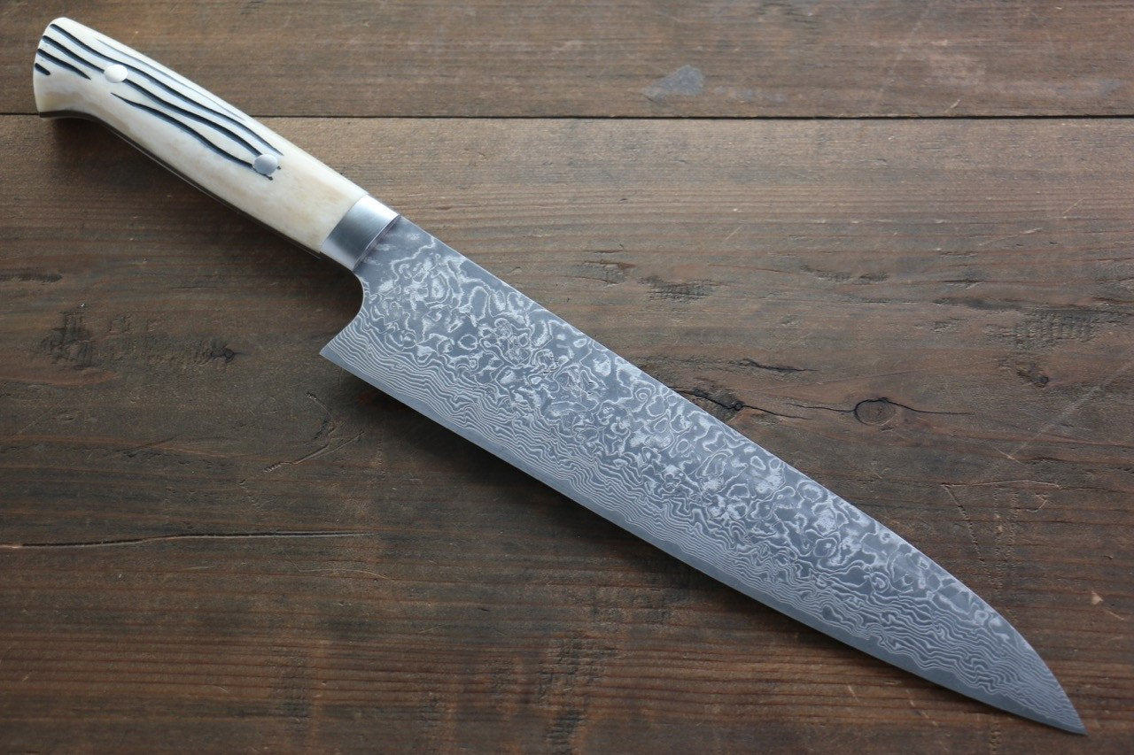 Saji R2/SG2 Black Damascus Gyuto Japanese Chef Knife 240mm with Bone Handle - Japanny - Best Japanese Knife