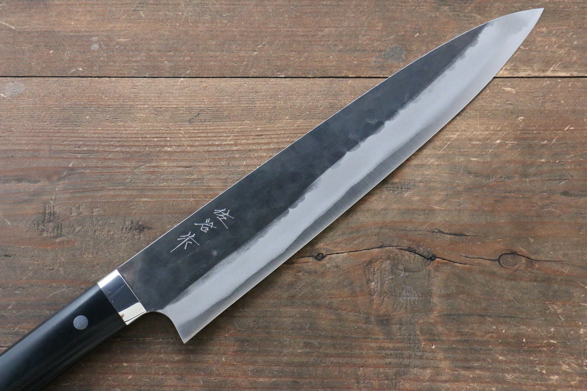 Takeshi Saji Blue Super Kurouchi Hammered Gyuto Japanese Knife 270mm with Black Micarta Handle - Japanny - Best Japanese Knife