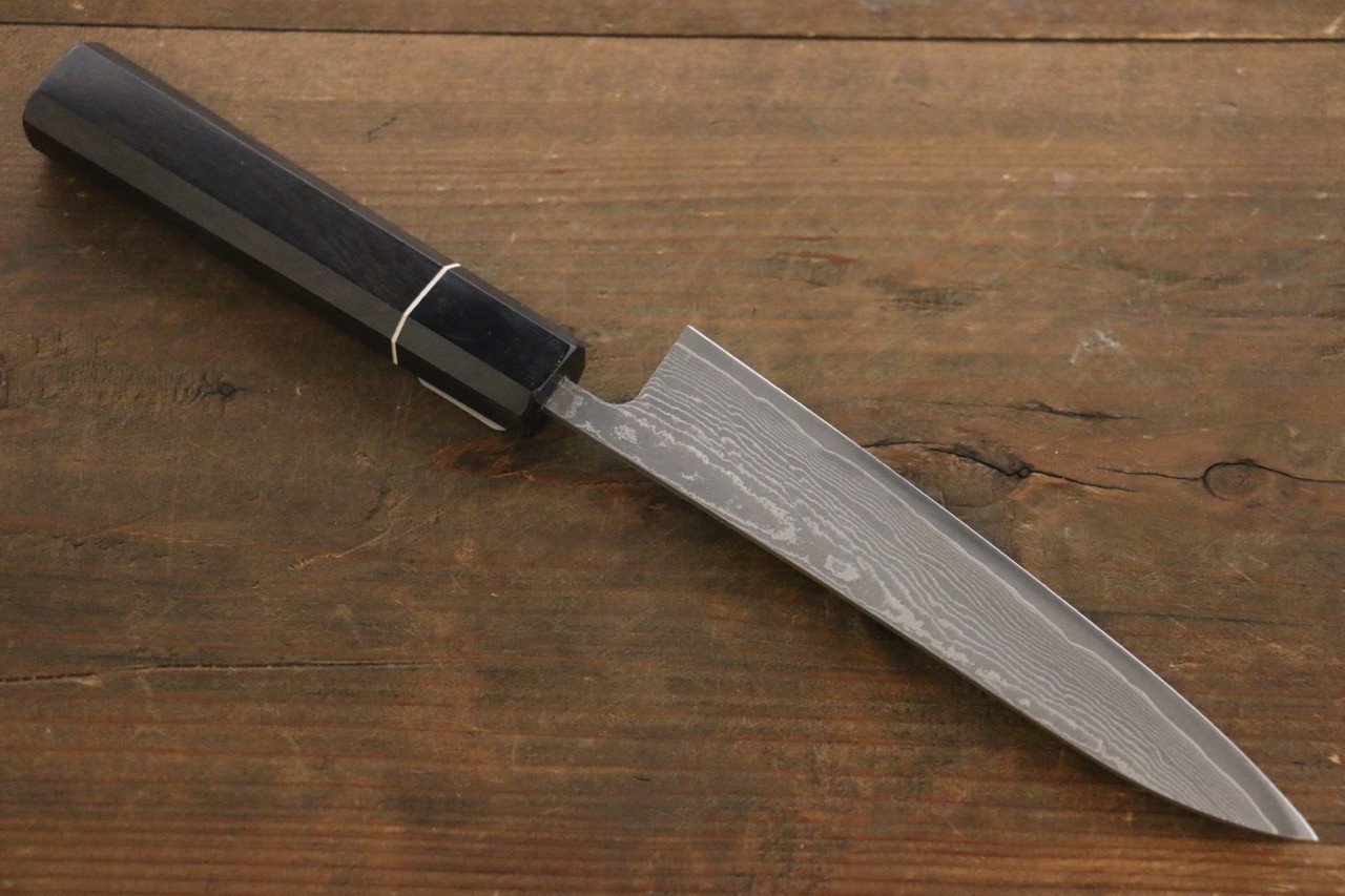 Shigeki Tanaka R2 Black Damascus Petty Japanese Chef Knife 150mm - Japanny - Best Japanese Knife