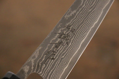 Shigeki Tanaka R2 Black Damascus Petty Japanese Chef Knife 150mm - Japanny - Best Japanese Knife