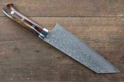 Takeshi Saji R2/SG2 Black Damascus Bunka Japanese Knife 180mm with Ironwood Handle - Japanny - Best Japanese Knife