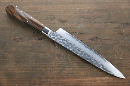 Sakai Takayuki 33 Layer Damascus VG10 Petty Japanese Chef Knife 150mm with Desert Iron Wood - Japanny - Best Japanese Knife