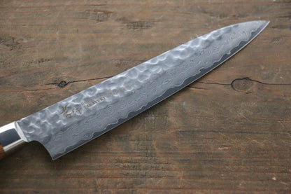 Sakai Takayuki 33 Layer Damascus VG10 Petty Japanese Chef Knife 150mm with Desert Iron Wood - Japanny - Best Japanese Knife