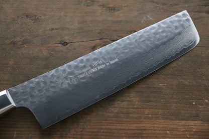 Sakai Takayuki 33 Layer Damascus VG10 Nakiri Japanese Chef Knife 160mm with Desert Iron Wood - Japanny - Best Japanese Knife