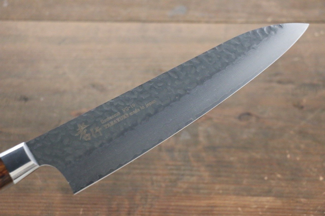 Sakai Takayuki 33 Layer Damascus VG10  Gyuto Japanese Chef Knife 210mm with Desert Iron Wood - Japanny - Best Japanese Knife