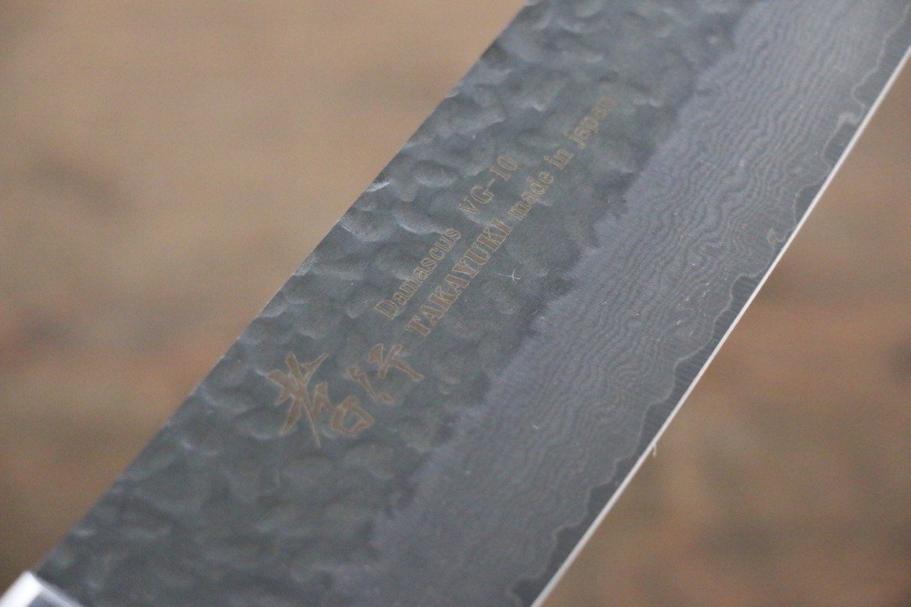 Sakai Takayuki 33 Layer Damascus VG10  Gyuto Japanese Chef Knife 210mm with Desert Iron Wood - Japanny - Best Japanese Knife