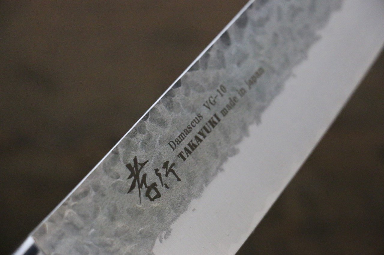 Sakai Takayuki 33 Layer Damascus VG10  Gyuto Japanese Chef Knife 210mm with Desert Iron Wood - Japanny - Best Japanese Knife