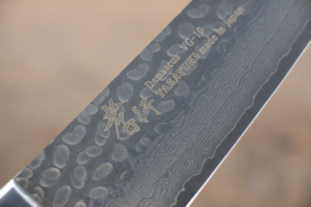 Sakai Takayuki 33 Layer Damascus VG10 Gyuto Japanese Chef Knife 180mm with Desert Iron Wood - Japanny - Best Japanese Knife