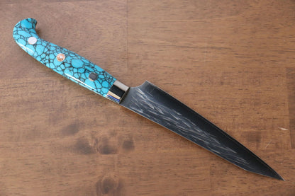 Yu Kurosaki Juhyo SPG2 Hammered Petty-Utility Japanese Knife 120mm Turquoise Handle - Japanny - Best Japanese Knife