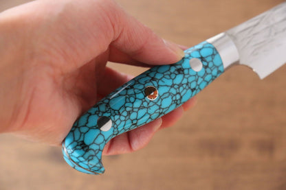 Yu Kurosaki Juhyo SPG2 Hammered Petty-Utility Japanese Knife 120mm Turquoise Handle - Japanny - Best Japanese Knife