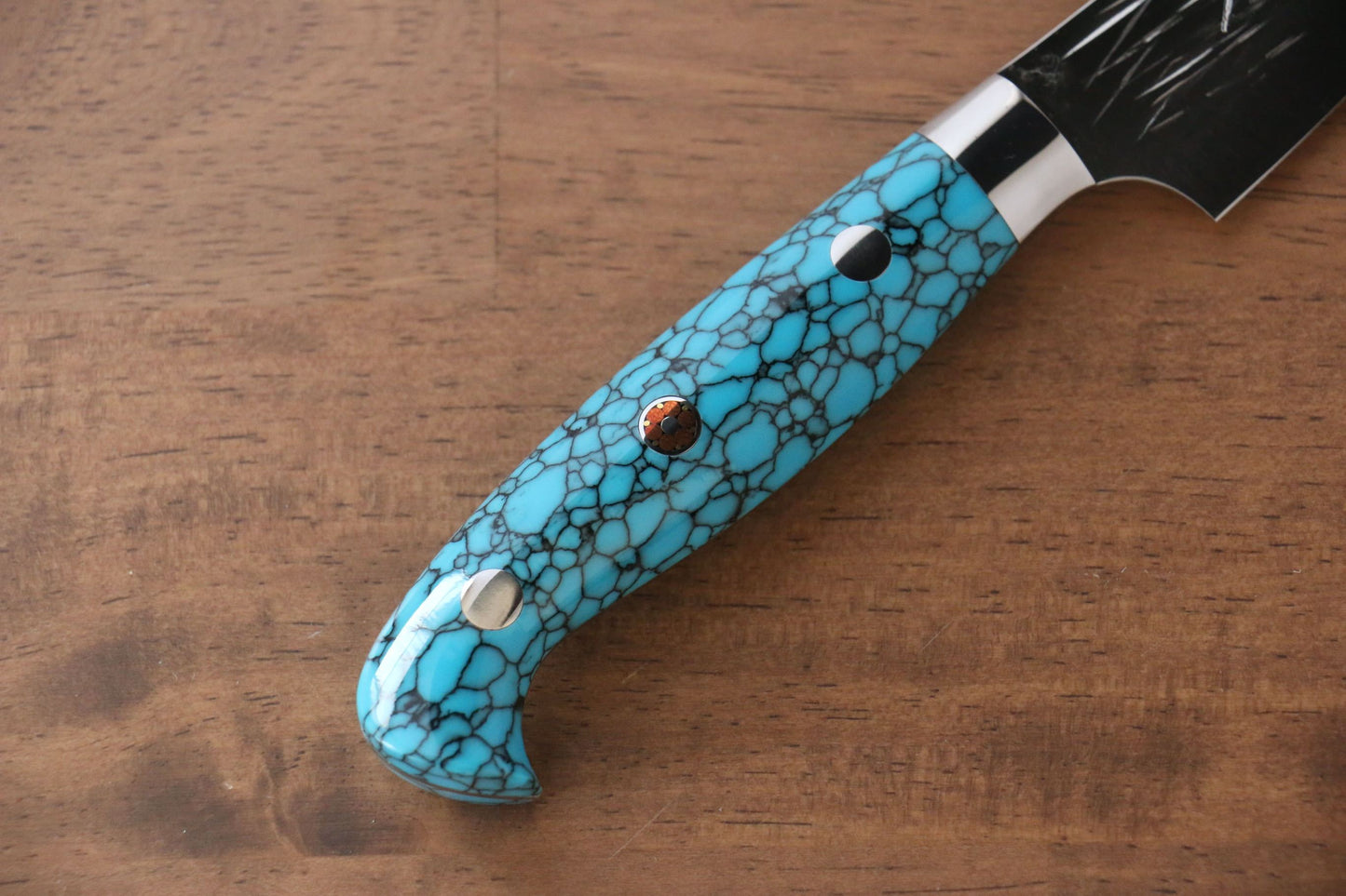 Yu Kurosaki Juhyo SPG2 Hammered Petty-Utility Japanese Knife 120mm Turquoise Handle - Japanny - Best Japanese Knife