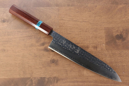 Yu Kurosaki Senko R2/SG2 Hammered Gyuto Japanese Knife 210mm Maple(With turquoise ring Brown) Handle - Japanny - Best Japanese Knife