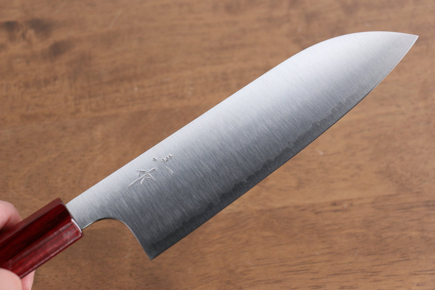 Marke Kei Kobayashi R2/SG2 Santoku-Mehrzweckmesser Japanisches Messer 170 mm rot lackierter Griff