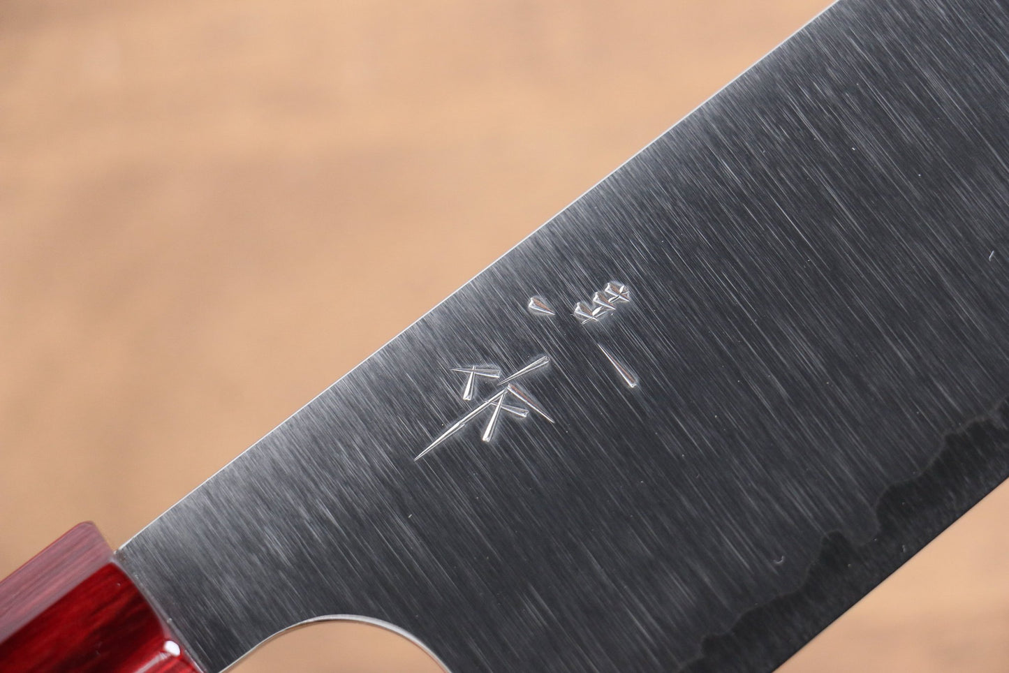 Marke Kei Kobayashi R2/SG2 Santoku-Mehrzweckmesser Japanisches Messer 170 mm rot lackierter Griff