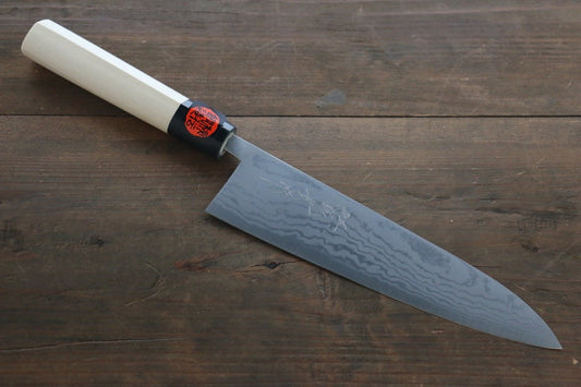 Shigeki Tanaka Blue Steel No.2 17 Layer Damascus Gyuto Japanese Chef Knife 210mm with Magnolia Handle (ferrule: Water Buffalo) - Japanny - Best Japanese Knife