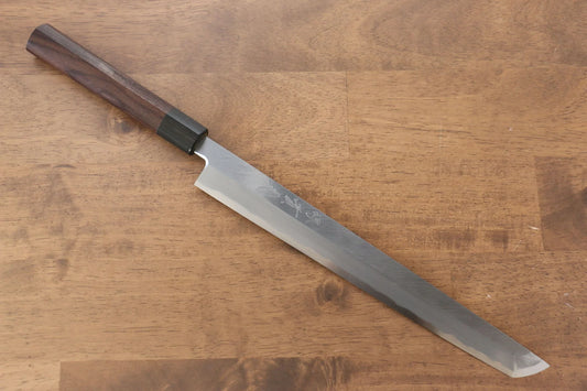 Thương hiệu Jikko Thép trắng No.2 Dao thái cá, shashimi chuyên dụng Yanagiba (cán tròn) dao Nhật 270mm chuôi dao gỗ Đàn Hương