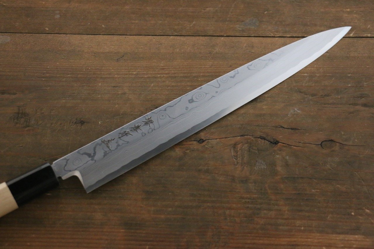 Sakai Takayuki Uzushio Damascus White Steel No.2 Yanagiba Japanese Chef Knife - Japanny - Best Japanese Knife