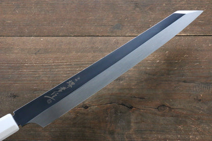 Sakai Takayuki Sakai Takayuki Ginryu Honyaki Swedish Steel Mirrored Finish Kengata Yanagiba Japanese Knife 270mm with Ebony Wood Handle with Saya - Japanny - Best Japanese Knife