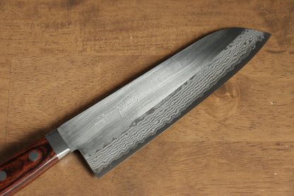 Thương hiệu Kunihira Thái Lưu Sairyu VG10 Đánh bóng Thép Damascus Dao đa năng Santoku dao Nhật 170mm gỗ cây GụChuôi dao