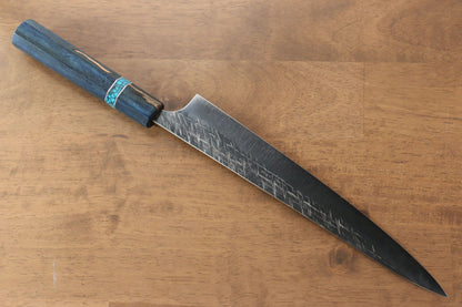 Yu Kurosaki Raijin Cobalt Special Steel Hammered Sujihiki Japanese Knife 240mm Special handle 3 Handle - Japanny - Best Japanese Knife