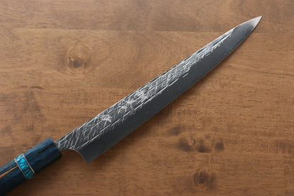 Yu Kurosaki Raijin Cobalt Special Steel Hammered Sujihiki Japanese Knife 240mm Special handle 3 Handle - Japanny - Best Japanese Knife