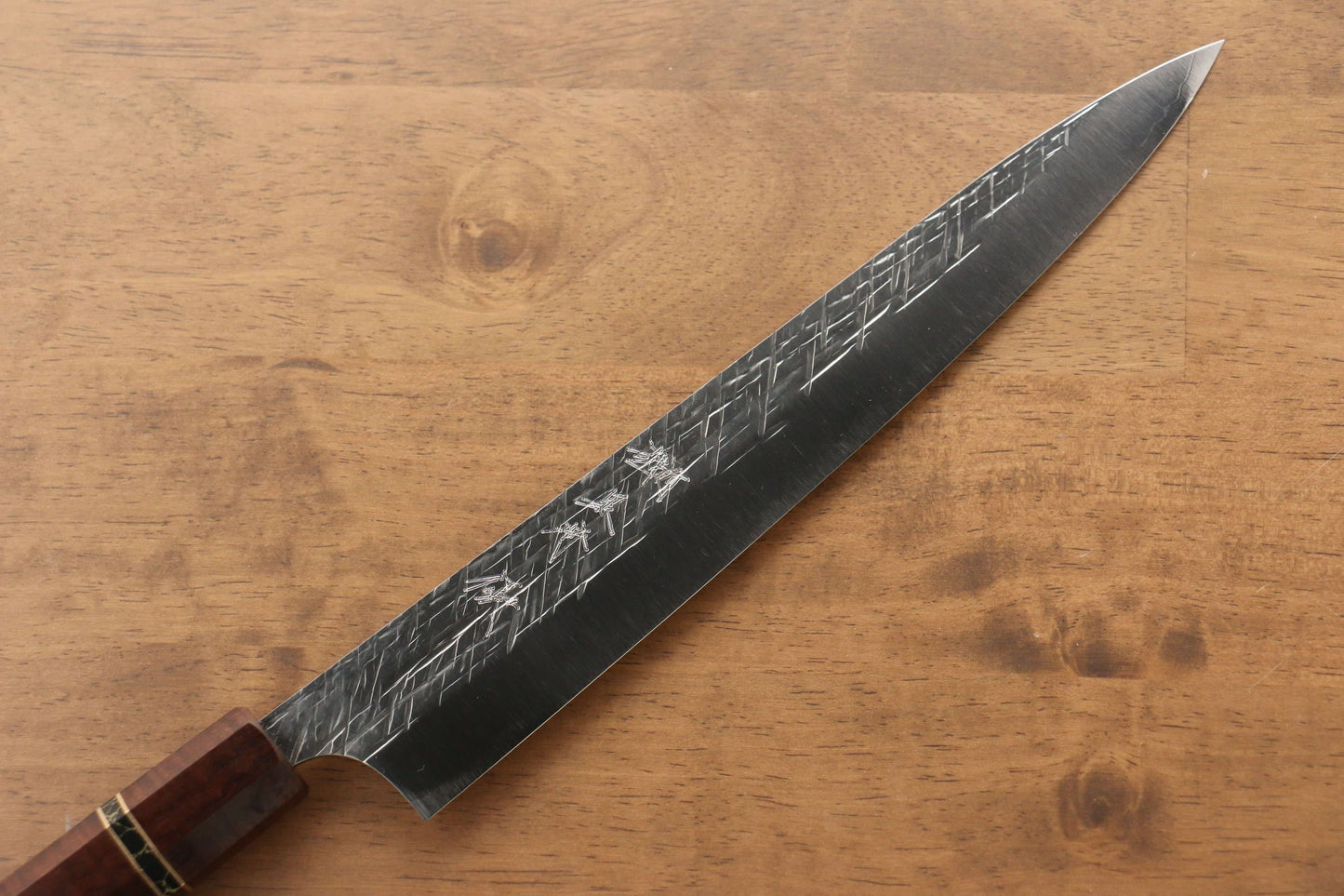 Yu Kurosaki Raijin Cobalt Special Steel Hammered Sujihiki Japanese Knife 240mm Special handle 4 Handle - Japanny - Best Japanese Knife