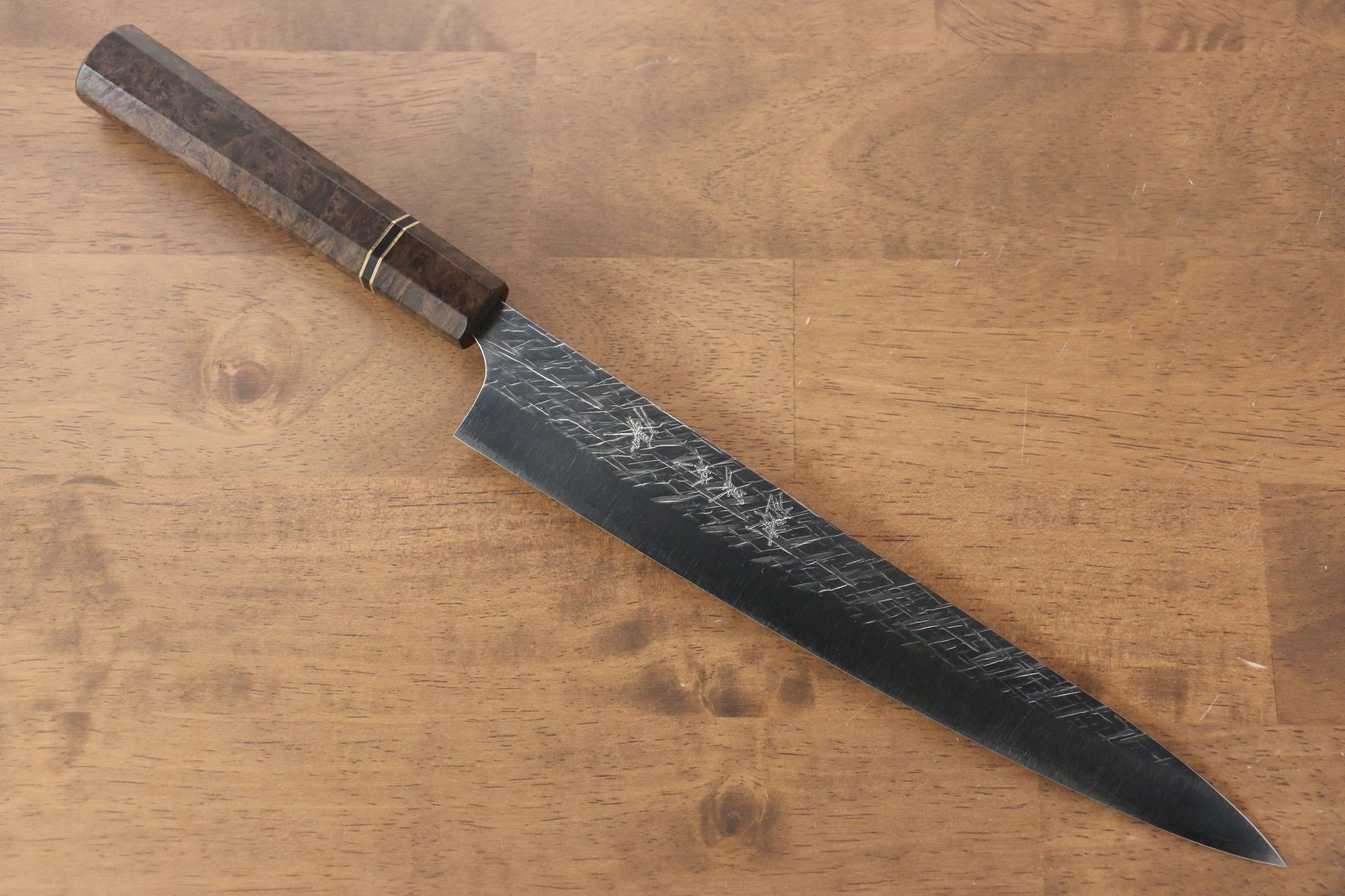 Yu Kurosaki Raijin Cobalt Special Steel Hammered Sujihiki Japanese Knife 240mm Special handle 5 Handle - Japanny - Best Japanese Knife